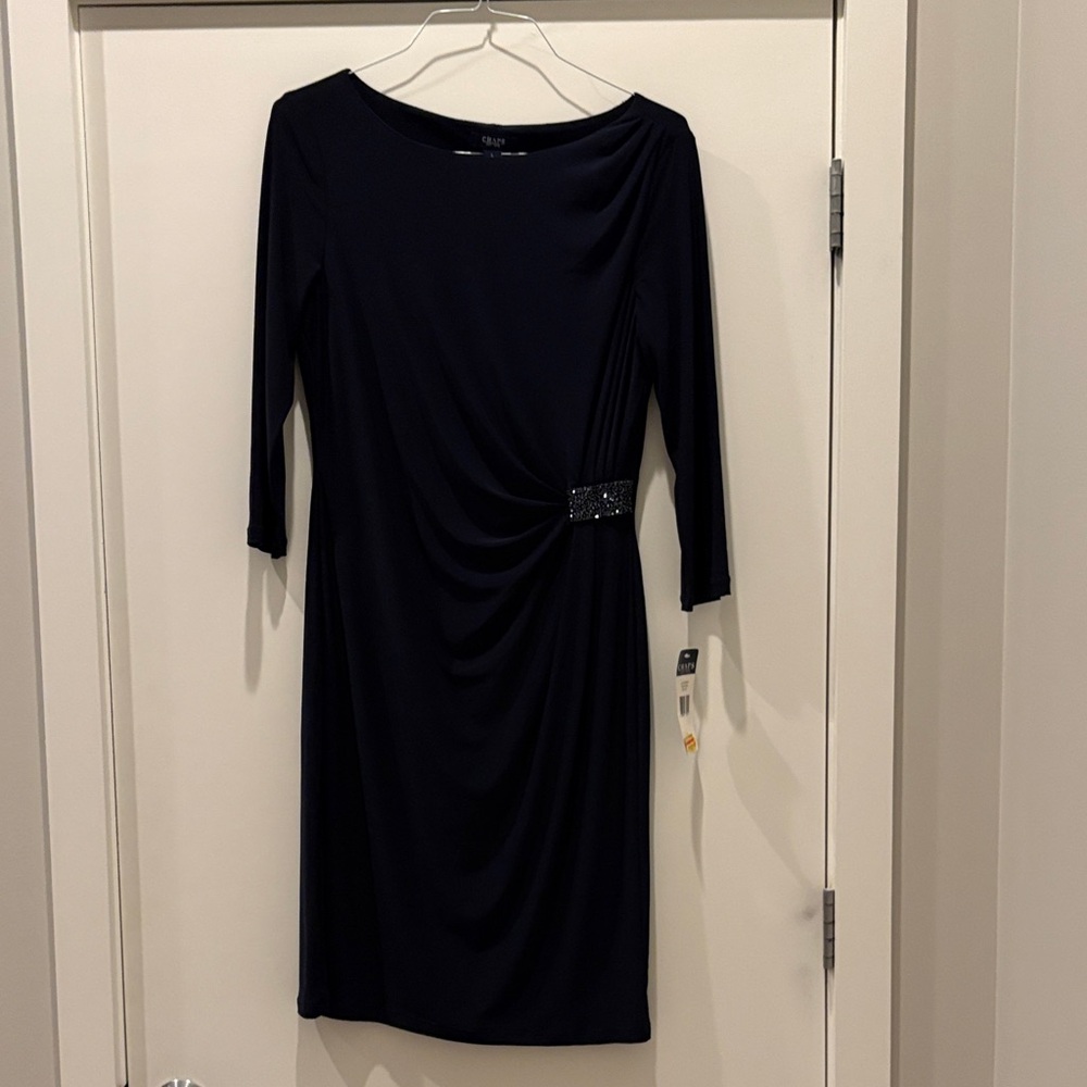 Chaps  Navy Long Sleeve Dress